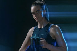 Caitlin Clark with Stanley tumbler