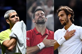 Carloz Alcaraz, Novak Djokovic, Lorenzo Musetti