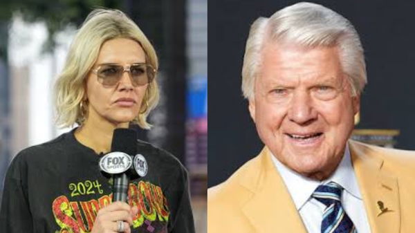 Charissa Thompson and Jimmy Johnson