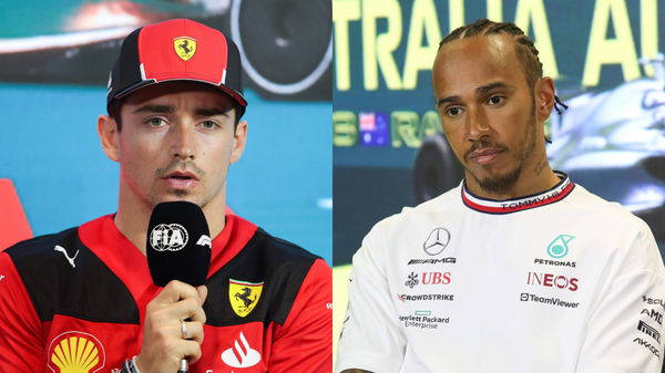 Charles Leclerc (L) and Lewis Hamilton (R)