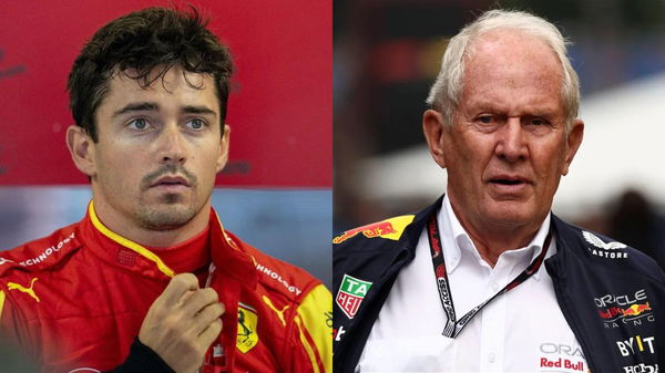 Charles Leclerc (L) and Helmut Marko (R)