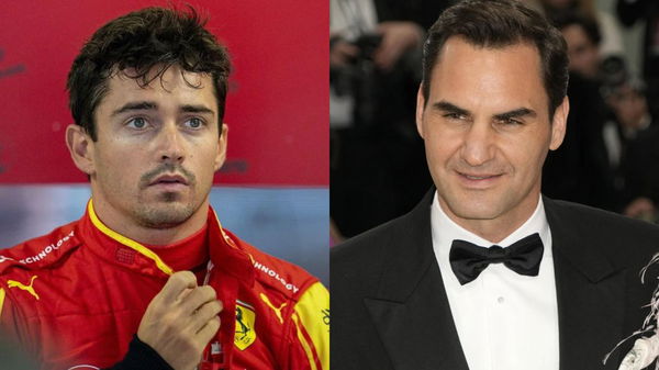 Charles Leclerc (L) and Roger Federer (R)