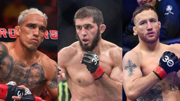 Charles Oliveira, Islam Makhachev and Justin Gaethje