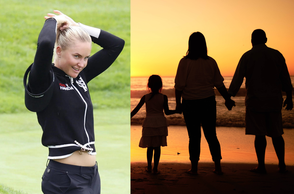 Charley Hull and Parents collage