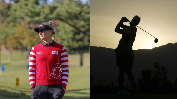 Charley Hull and Female Golfer Silhouette