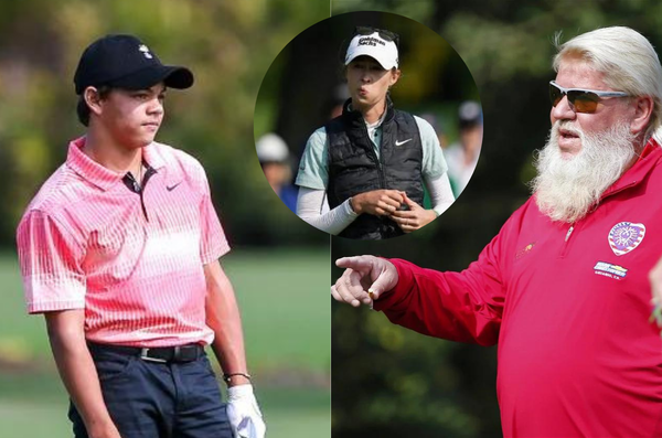 Charlie Woods, Nelly Korda, and John Daly