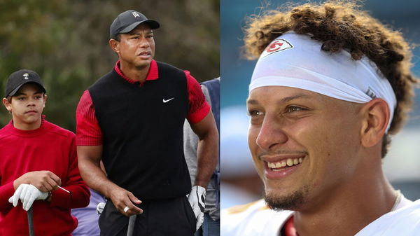 Charlie Woods Tiger Woods Patrick Mahomes Collage