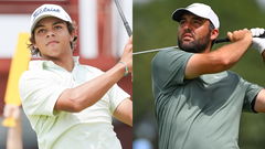 Charlie Woods and Scottie Scheffler