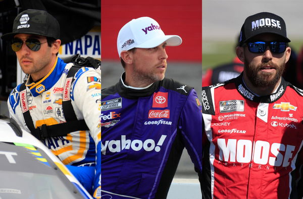 Chase Elliott, Denny Hamlin and Ross Chastain