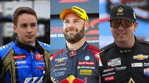 Christopher Bell, Shane van Gisbergen, and Kyle Busch