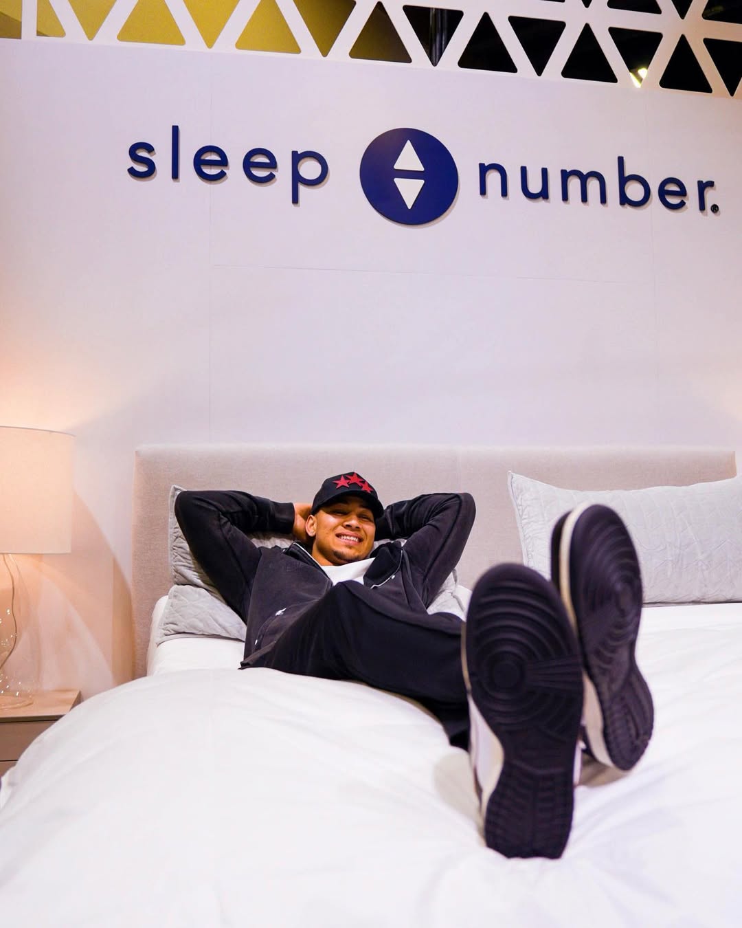 Trey Lance in a brand collab with Sleep Number