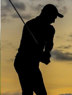 Colin Montgomerie and golfer silhouette