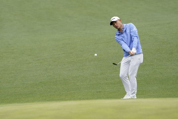 PGA, Golf Herren The Masters &#8211; Practice Round Apr 3, 2023; Augusta, Georgia, USA; Collin Morikawa chips onto the no. 14