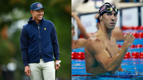 Collin Morikawa Michael Phelps Collage