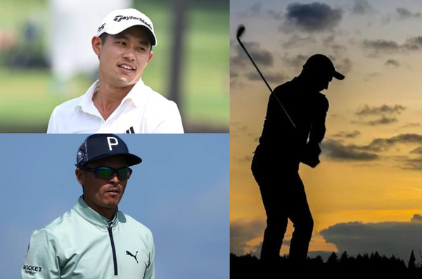 Collin Morikawa, Rickie Fowler, and Golfer Silhouette