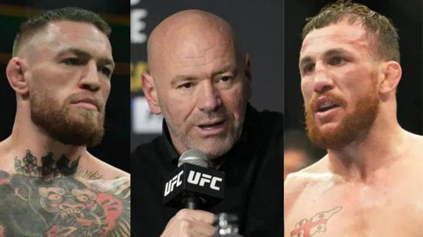 Conor McGregor, Dana White and Merab Dvalishvili