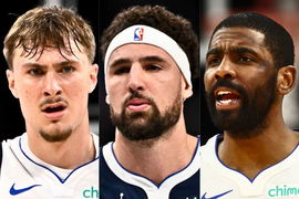 Cooper Flagg, Klay Thompson, and Kyrie Irving