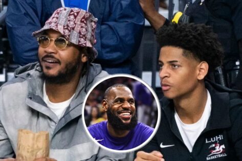 LeBron James Has No Words for Carmelo Anthony’s Special Moment With Son Kiyan at HOF