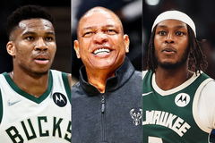 Giannis Antetokounmpo, Doc Rivers, Myles Turner