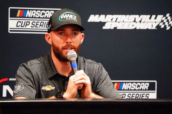 NASCAR, Motorsport, USA Cup Practice and Qualifying Apr 15, 2023 Martinsville, Virginia, USA NASCAR Cup Series driver Ross Chastain 1 talks with the media before practice and qualifying at Martinsville Speedway. Martinsville Martinsville Speedway Virginia USA, EDITORIAL USE ONLY PUBLICATIONxINxGERxSUIxAUTxONLY Copyright: xJohnxDavidxMercerx 20230415_jdm_sx1_003