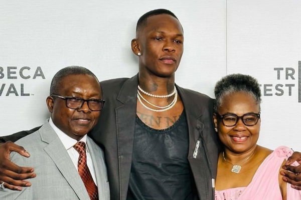 Israel Adesanya and parents