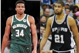 Tim Duncan and Giannis Antetokounmpo