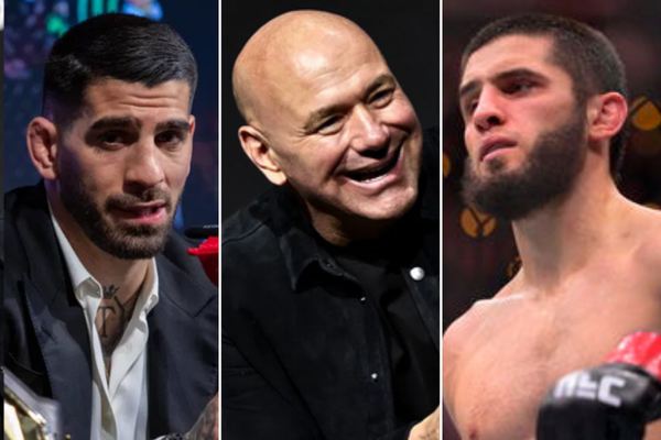 Ilia Topuria ; Islam Makhachev; Dana White
