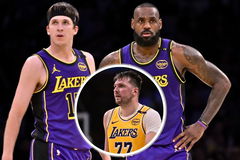 Austin Reaves, LeBron James, Luka Doncic