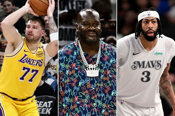 Luka Doncic, Shaquille O&#8217;Neal and Anthony Davis