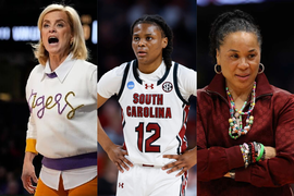 Kim Mulkey MiLaysia Fulwiley and Dawn Staley
