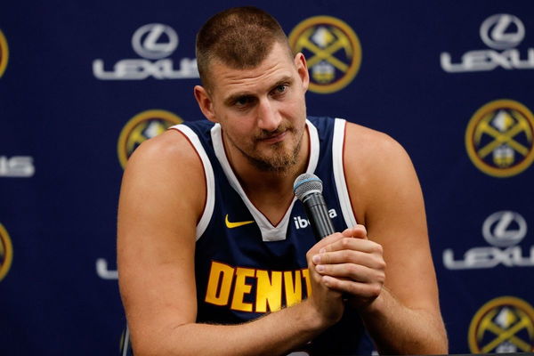 Nikola Jokic during Denver Nuggets Media Day 2024