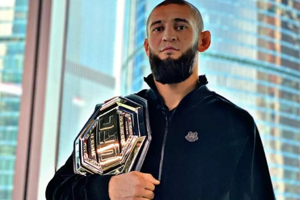 Khamat Chimaev with UFC belt