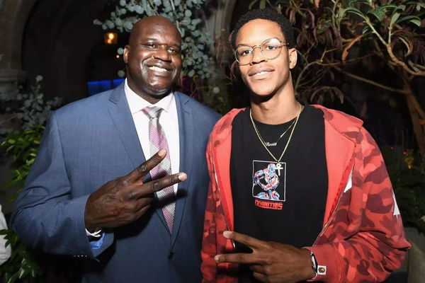 Shaquille O&#8217;Neal with son Shareef O&#8217;Neal