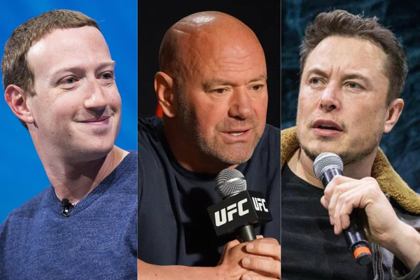 Marlk Zuckerberg, Dana White, Elon Musk