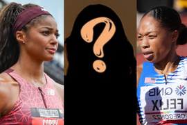 Gabby Thomas, Brittany Brown, Allyson Felix
