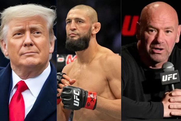 Donald Trump,  Khamzat Chimaev, Dana White