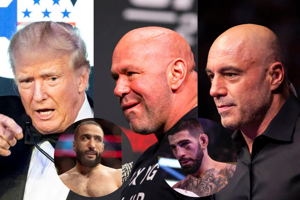 Donald Trump, Dana White, Joe Rogan, Belal Muhammad, Ilia Topuria