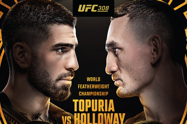 UFC 308 poster- Ilia Topuria and Max Holloway