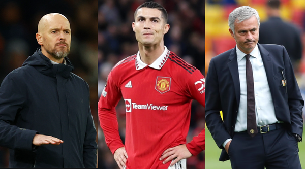 Cristiano Ronaldo Erik ten Hag and Jose Mourinho