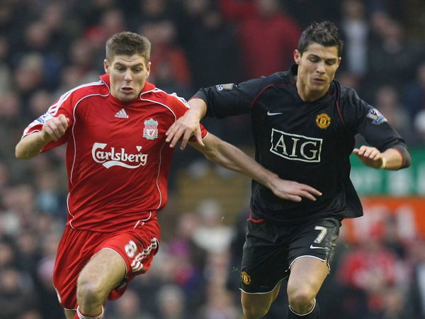 Cristiano Ronaldo and Steven Gerrard