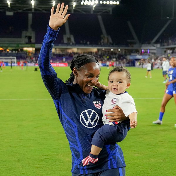 Crystal Dunn and her son USWNT