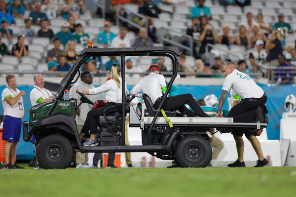 Dolphins WR Daewood Davis carted off with injury; Miami-Jacksonville game  ends early