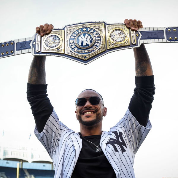 Damien Priest with New York Yankees Belt