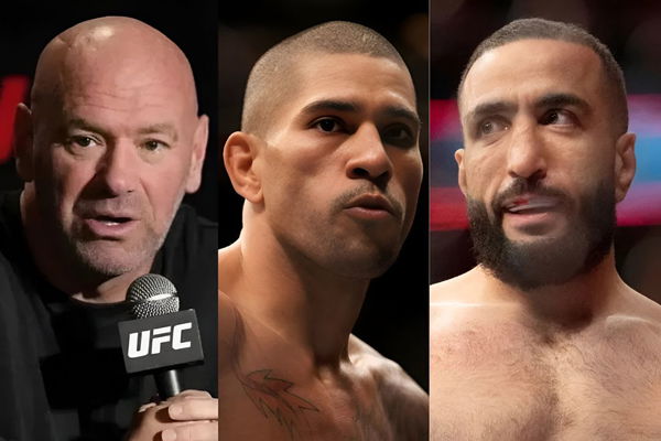 Dana White, Alex Pereira and Belal Muhammad