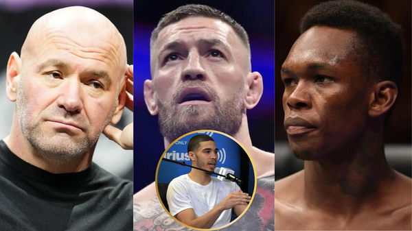 Dana White, Conor McGregor, Israel Adesanya and Jayson Tatum