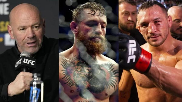 Dana White, Conor McGregor and Michael Chandler