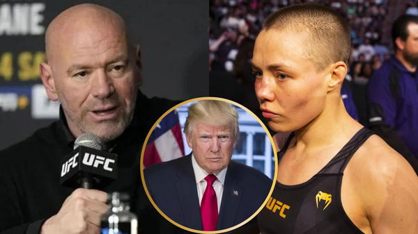 Dana White, Rose Namajunas and Donald Trump