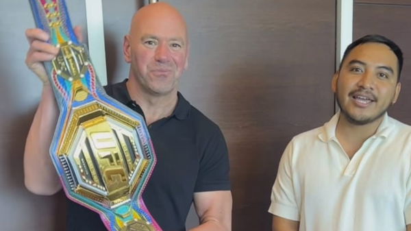 Dana White with belt