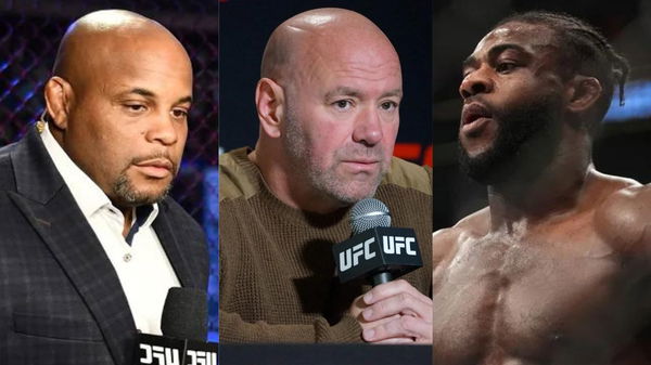 Daniel Cormier, Dana White and Aljamain Sterling