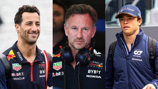 Daniel Ricciardo, Christian Horner, and Nyck de Vries